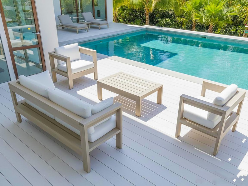 Outdoor Sofa Set Plans: DIY 2x4 Wood Patio Furniture Build Guide - Step ...