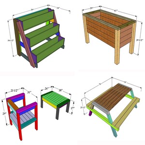 DIY woodworking plans bundle with 12 detailed blueprints for indoor and outdoor garden furniture projects including benches, planter boxes, picnic tables, patio sets, and storage shelves. Step-by-step guides ideal for beginners and experienced woodworkers. Affordable plans to build custom garden furniture and home décor. Perfect for DIY enthusiasts seeking versatile, budget-friendly woodworking project ideas and designs.