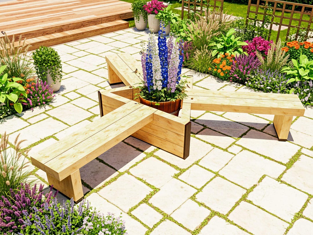 Outdoor Bench With Planter Box Plans: DIY Garden Seating, Woodworking ...