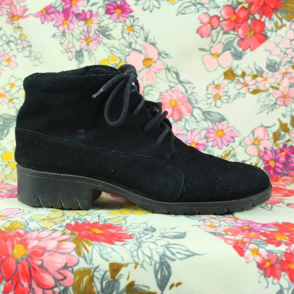 Black Suede Desert Storm Boots - Genuine Leather - sz 6