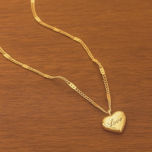Gold heart necklace, Women&#39;s pendant necklace, Romantic stainless steel jewelry, Women&#39;s gift, Elegant fine necklace