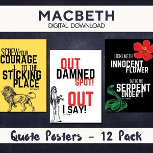 Macbeth-citat - Viktiga citat | Affischer för klassrummet | Digital nedladdning | GCSE | Litteratur
