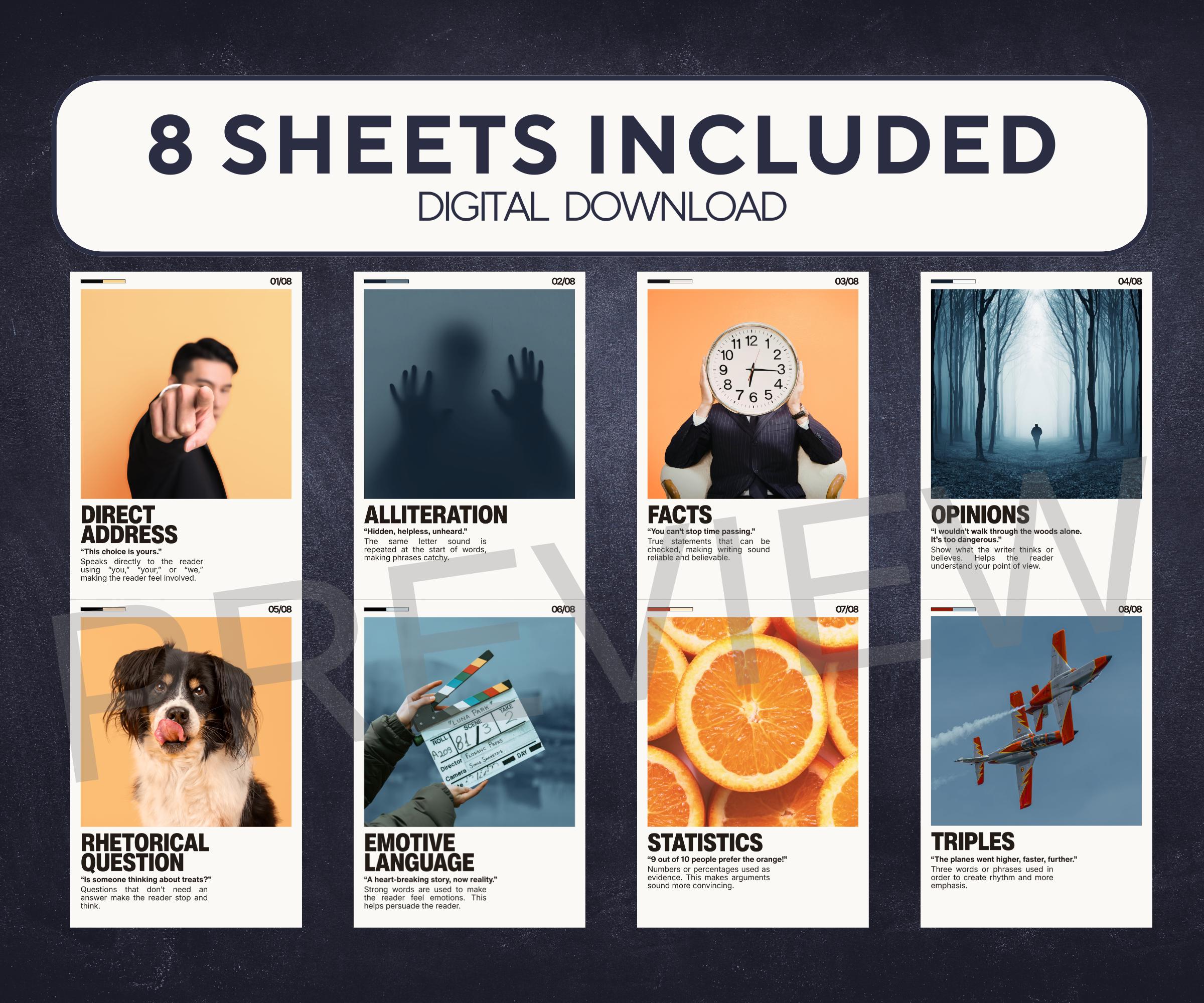 Daforest Features DAFOREST Posters | Persuasive Writing Techniques | Orange & Blue ...