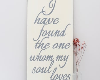 Hand Painted Wood Sign: Song of Solomon Love Quote