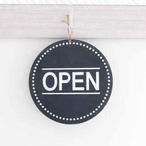 Open Sign, Closed Sign, Round Modern Business Sign, Custom Sign, Store Sign, Office Sign, Wall Art, Wood Sign