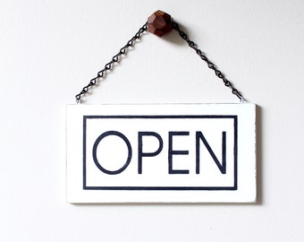 Modern Open Business Sign, Open Sign, Closed Sign, Custom Sign, Hanging Door Sign for Business, Office Sign, Wall Art, Wood Sign