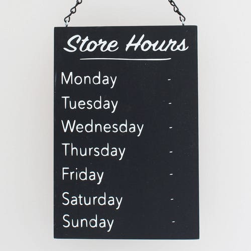 Chalkboard Store Hours Sign Business Hours Sign Boutique Etsy