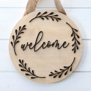 Welcome Sign, Hanging Door Sign, Custom Sign, Wall Art, Wood Sign, Door Decor Sign, Business Sign