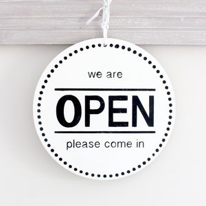 Round Modern Business Sign, Open Sign, Closed Sign, Custom Sign, Store Sign, Office Sign, Wall Art, Wood Sign