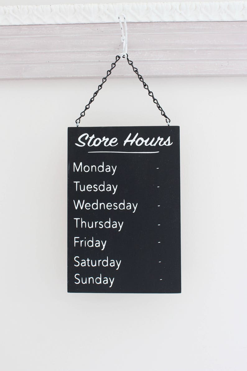 Chalkboard Store Hours Sign Business Hours Sign Boutique Etsy