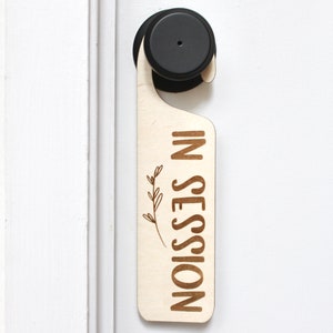 In Session Door Hanger Sign, Laser Sign, Office Sign, Home Office Door Sign Hanger, Office Sign, Wood Sign In Session