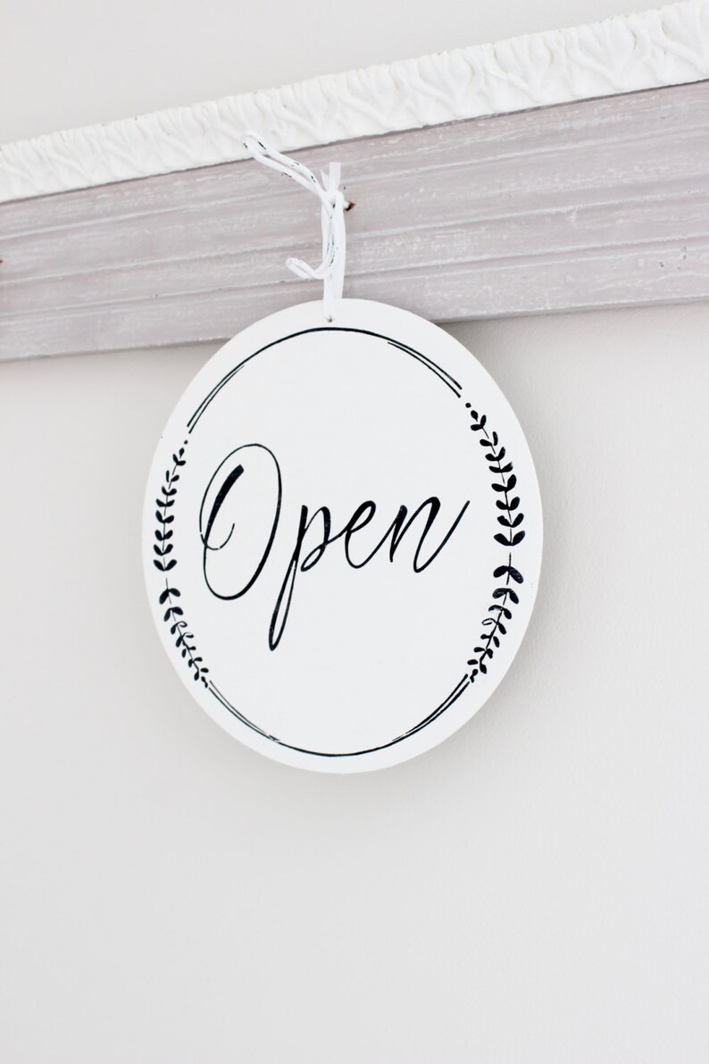 Window Sign Office Sign Wood Sign Custom Sign Whimsical Open and Closed Business Sign Store Sign Wall Art
