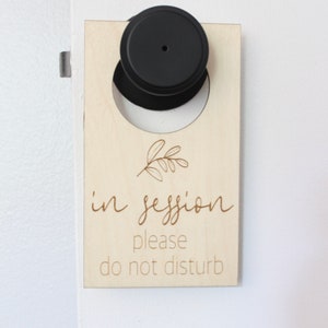 In Session Door Hanger Sign, Do Not Disturb Door Sign, Laser Engraved Wood Office Sign, Door Sign Hanger, Office Sign