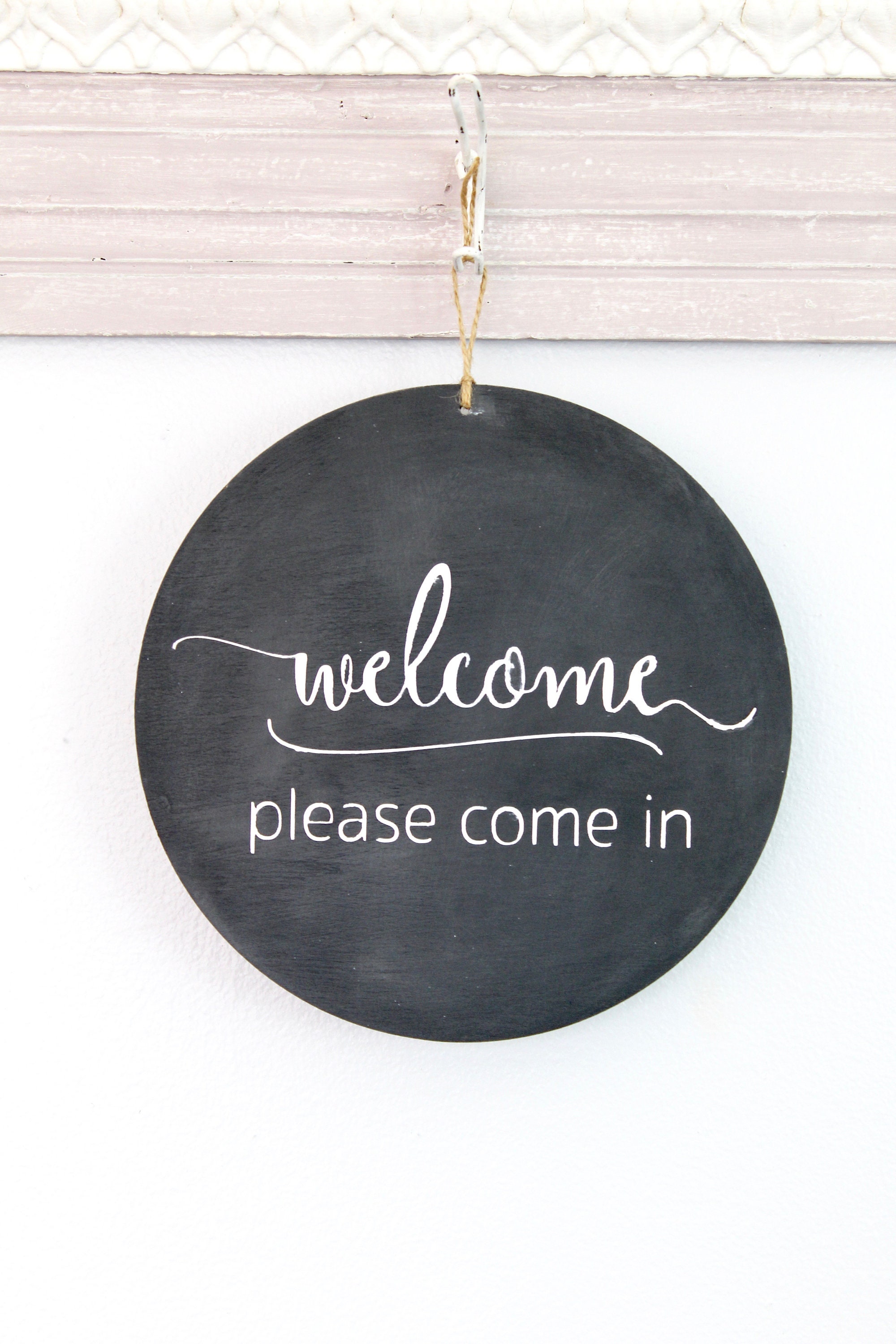 Be Back Soon Wood Sign, Welcome Sign, Round Modern Business Sign ...