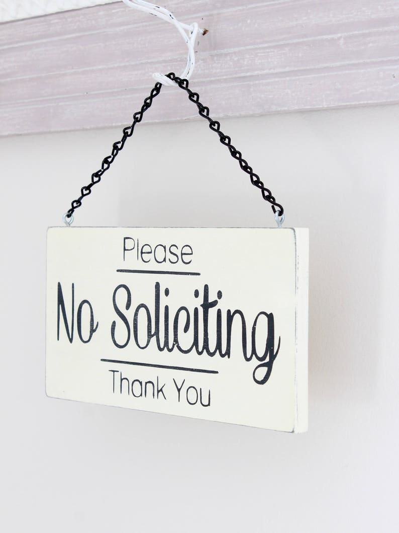 No Soliciting Sign, Soliciting Sign, Custom Sign, Hanging Sign, Wood Sign, Vintage Sign image 2