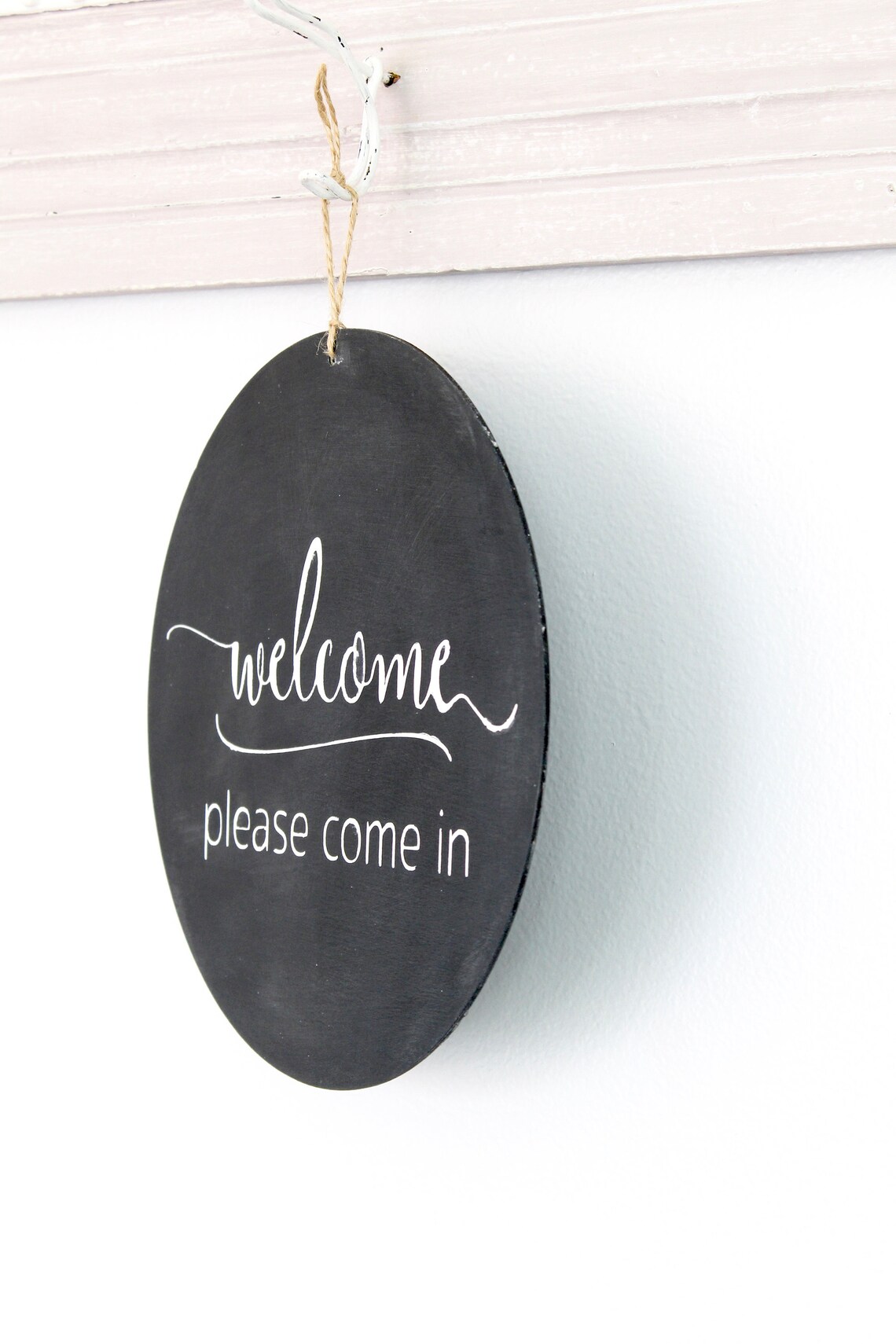 Be Back Soon Wood Sign, Welcome Sign, Round Modern Business Sign ...