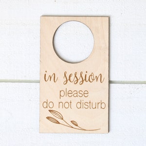 In Session Door Hanger Sign, Do Not Disturb Door Sign, Laser Engraved In Session Office Sign, Door Sign Hanger, Office Sign