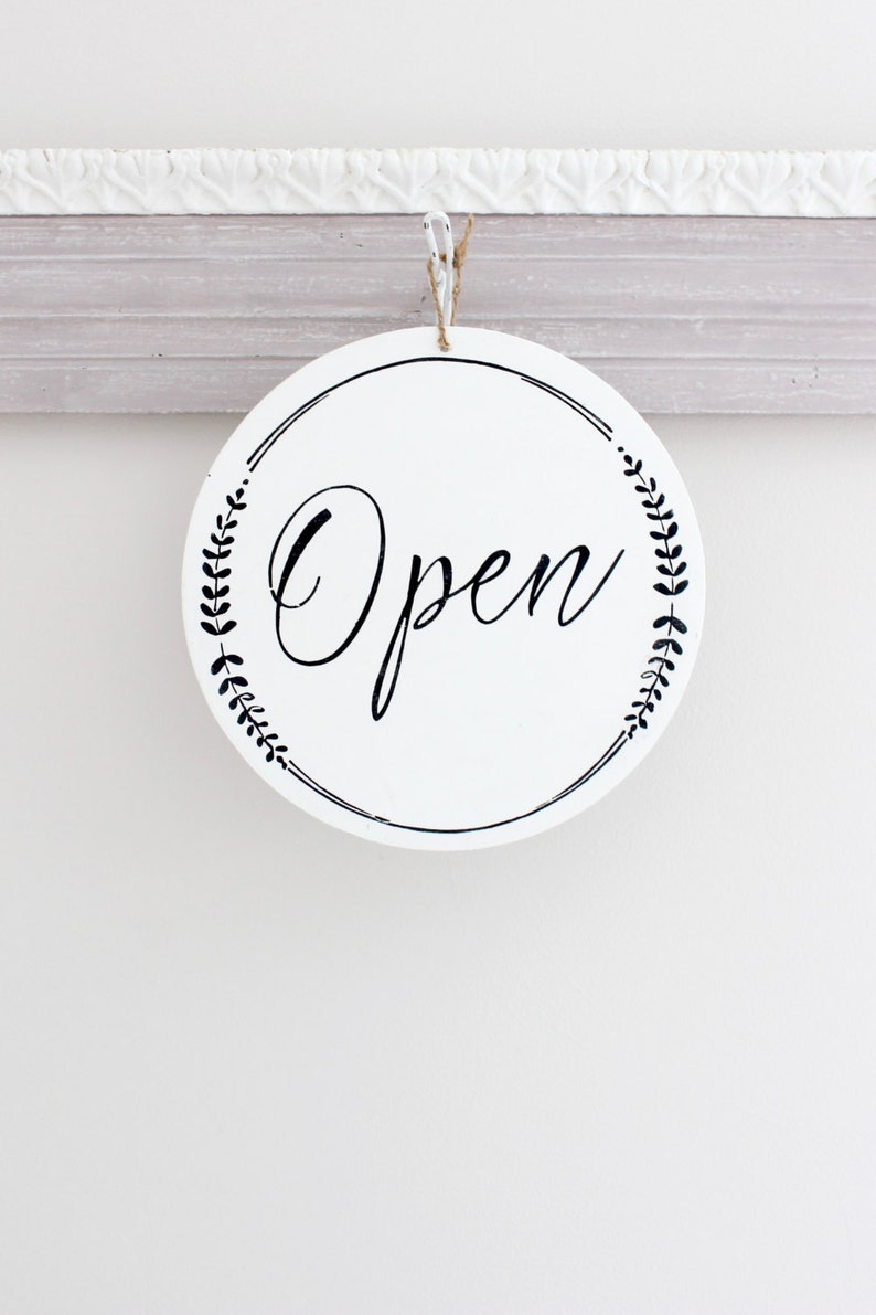 Window Sign Office Sign Wood Sign Custom Sign Whimsical Open and Closed Business Sign Store Sign Wall Art