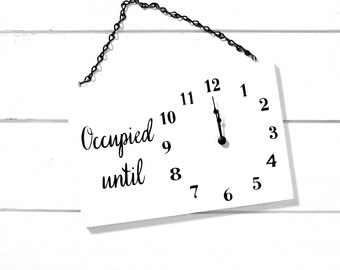 Business Sign, Occupied Clock Sign, Spa Sign, Custom Sign, Store Sign, Salon Signs, Hanging Business Sign