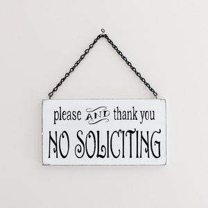 No Soliciting Sign, Custom Sign, Wall Art, Wood Sign, Vintage Sign