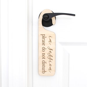 In Session Door Hanger Sign, Welcome Door Hanger, Do Not Disturb Door Sign, Laser Engraved Office Sign, Door Sign Hanger, Office Sign
