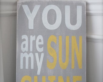 You Are My Sunshine, Wall Art, Custom Wood Sign, Wood Wall Art, Sign, Wood Sign, Vintage, Quote Sign,