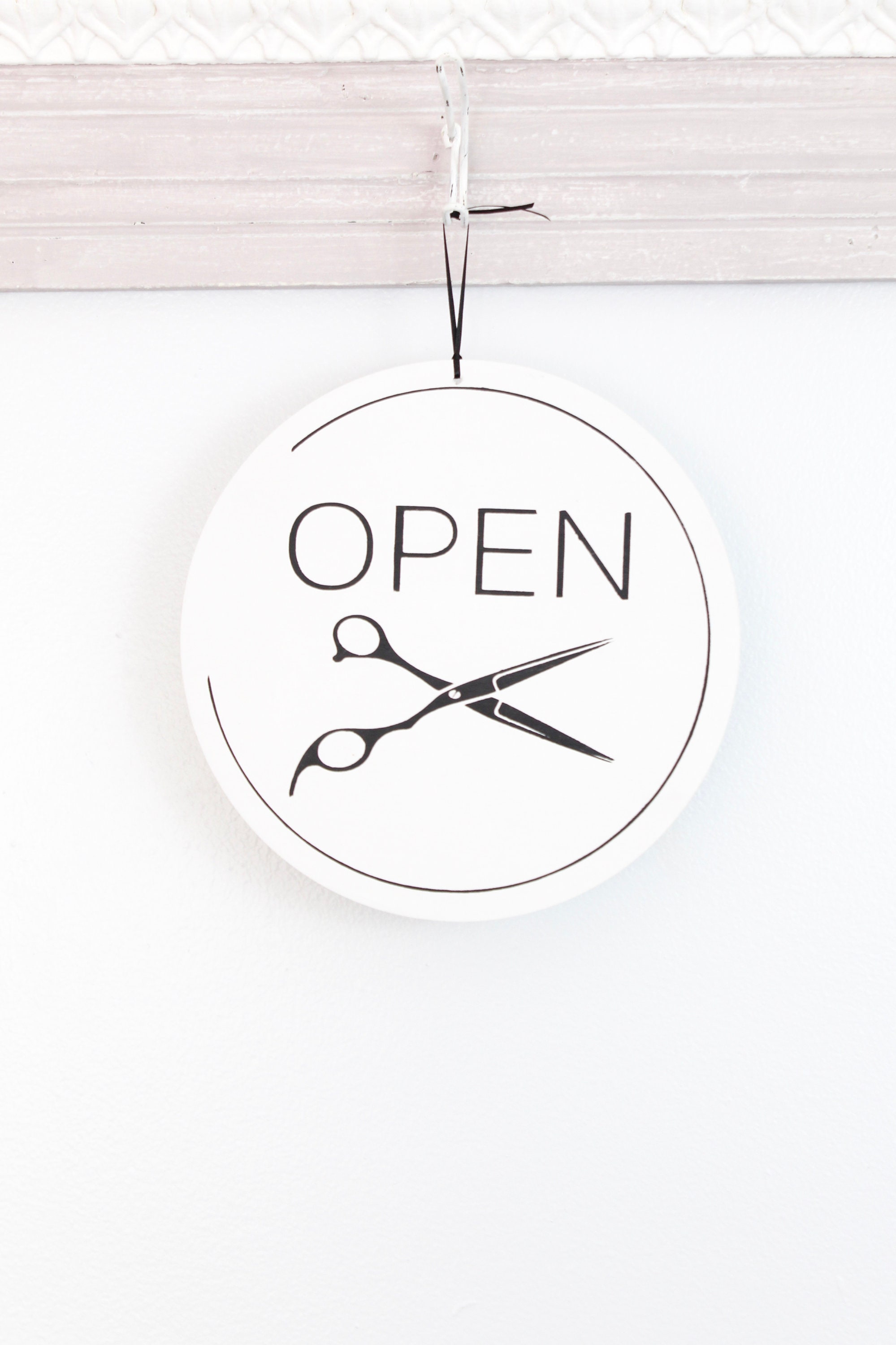 Round Modern Salon Sign Open Sign Closed Sign Custom Sign | Etsy