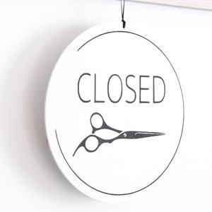 Open and Closed Business Sign, Hair Stylist Sign, Barber Shop Sign ...