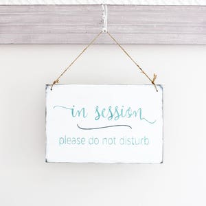 In Session Two Sided Business Sign, Welcome Sign, Office Sign, Store Sign, Salon, Open Custom Sign, Wall Art,  Hanging Wood Sign