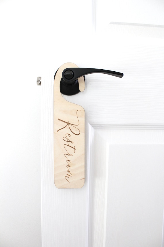Restroom Door Hanger Sign Office Sign Laser Engraved Door - Etsy