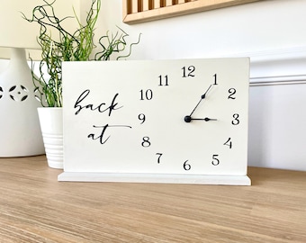 Business Sign, Will Return Clock Sign, Store Hour Sign, Custom Sign, Store Sign, Boutique Sign, Standing Clock Sign, Wood Sign