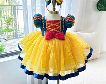 Snow White Princess Dress: Toddler Birthday Costume with Headband