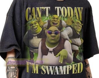 Limited Can't Today I'm Swamped T-Shirt - Funny Shrek Meme Fan Apparel Gifts Tee - Fiona and Shrek Retro Fan Merch Tee For Man And Women