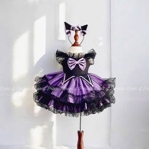 formal black and white striped dress Date A Live Tokisaki Kurumi Cosplay Costume main image 1
