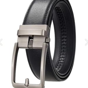 Mens Belt Automatic Buckle  Belts Dress Casual Leather Belt for Men With Slide Adjustable Click Buckle
