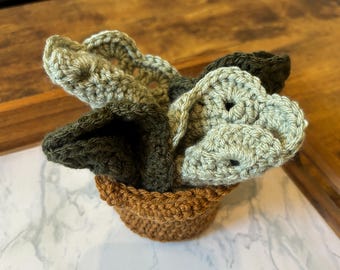 Crochet Succulent Coasters | Handmade Cute Soft Leaf Yarn Washable Drink Coasters Set Plant Decorations