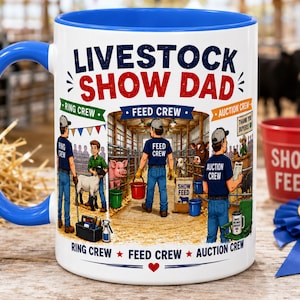 Tazza per papà da esposizione di bestiame, regalo per papà di fattoria 4H, tazza da caffè per esposizione di animali da fattoria