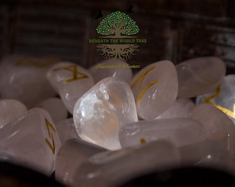 Hand Carved Gemstone Elder Futhark Runes