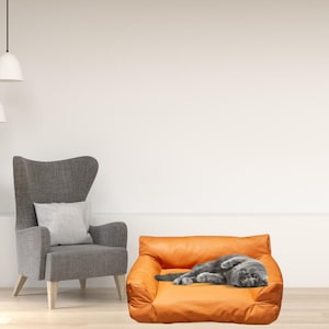 All-Season Large Pet Sofa Bed for Dogs & Cats – Waterproof, Durable, Scratch-Resistant PU Leather, Cozy and Stylish