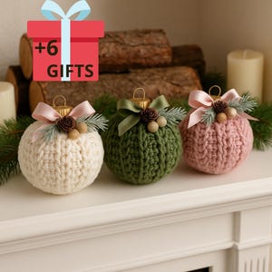 Crochet Christmas Bauble Pattern | Rustic Tree Ornament (PDF Pattern)