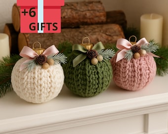 Crochet Christmas Bauble Pattern | Rustic Tree Ornament (PDF Pattern)