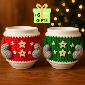 Get Festive with Crochet: Christmas Sweater Mug Cozy Pattern & Video Tutoria