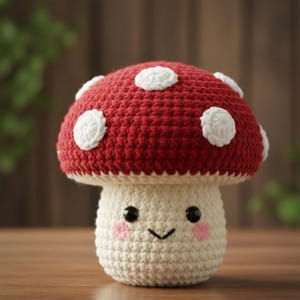 Patrón de amigurumi de hongo kawaii en PDF / Juguete para niños