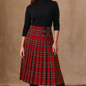 Ladies Tartan Hostess Maxi Skirt Scottish Pleated Women Maxi Available in 50+ Tartan Size 26" to 54"