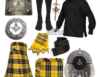 Men's Scottish 11 Pieces Masonic Wedding kilt outfit Highland Wedding Kilt set Available in 50+ Tartan Colors