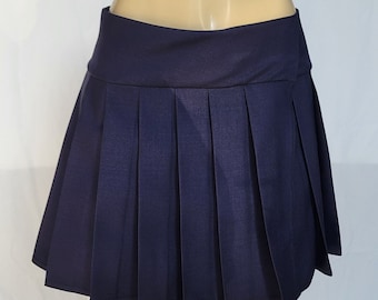 REGULAR MINI Skirt Plaid Pleated (Navy)