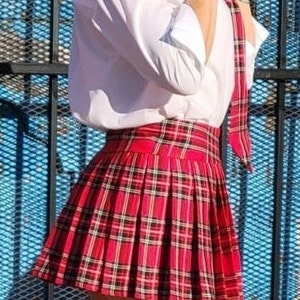 MICRO MINI Skirt Plaid Pleated (RedStewart)