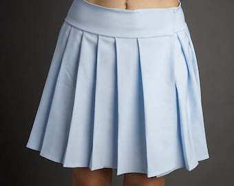 FALDA LARGA PLISADA CUADROS (BabyBlue)