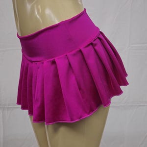 MICRO MINI Spandex Skirt Plaid Pleated (Phlox)
