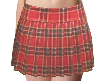 REGULAR MINI Skirt Plaid Pleated redstewart | Etsy